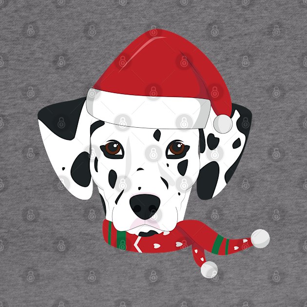 Dalmatian Dog With Red Santa's Hat Funny Xmas Gift by salemstore